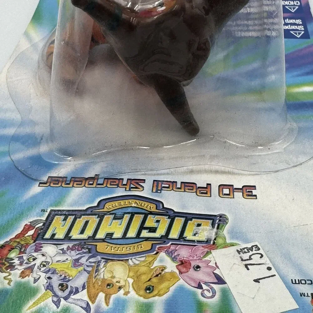 Vintage 2000 Digimon Digital Monsters Greymon 3D Pencil Sharpener New Sealed